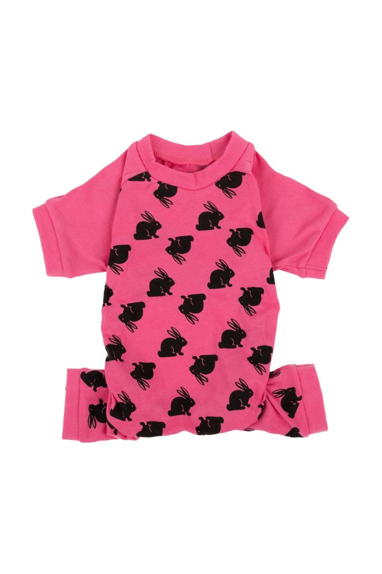 Dog Cotton Easter Matching Family Holiday Pajamas, Bunny Prints, Alternate, color, Bunny Pink