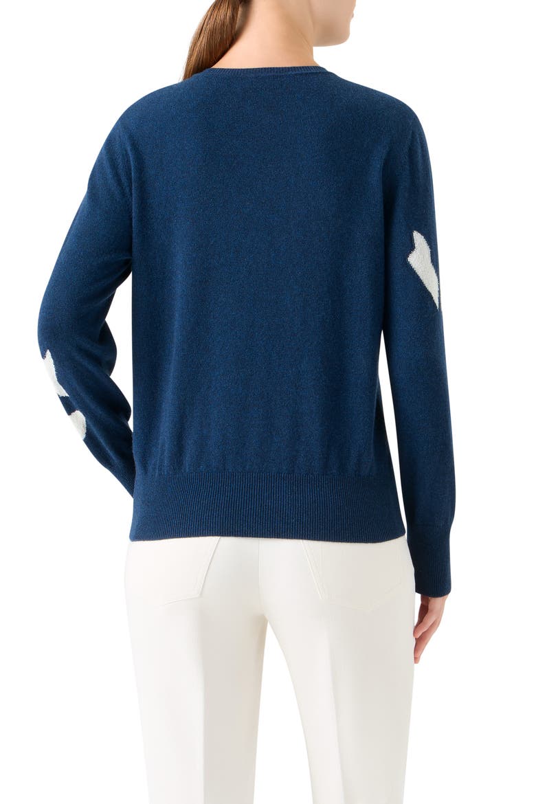 Whitecaps Intarsia Knit Cashmere & Cotton Blend Sweater, Alternate, color, DENIM-ECRU