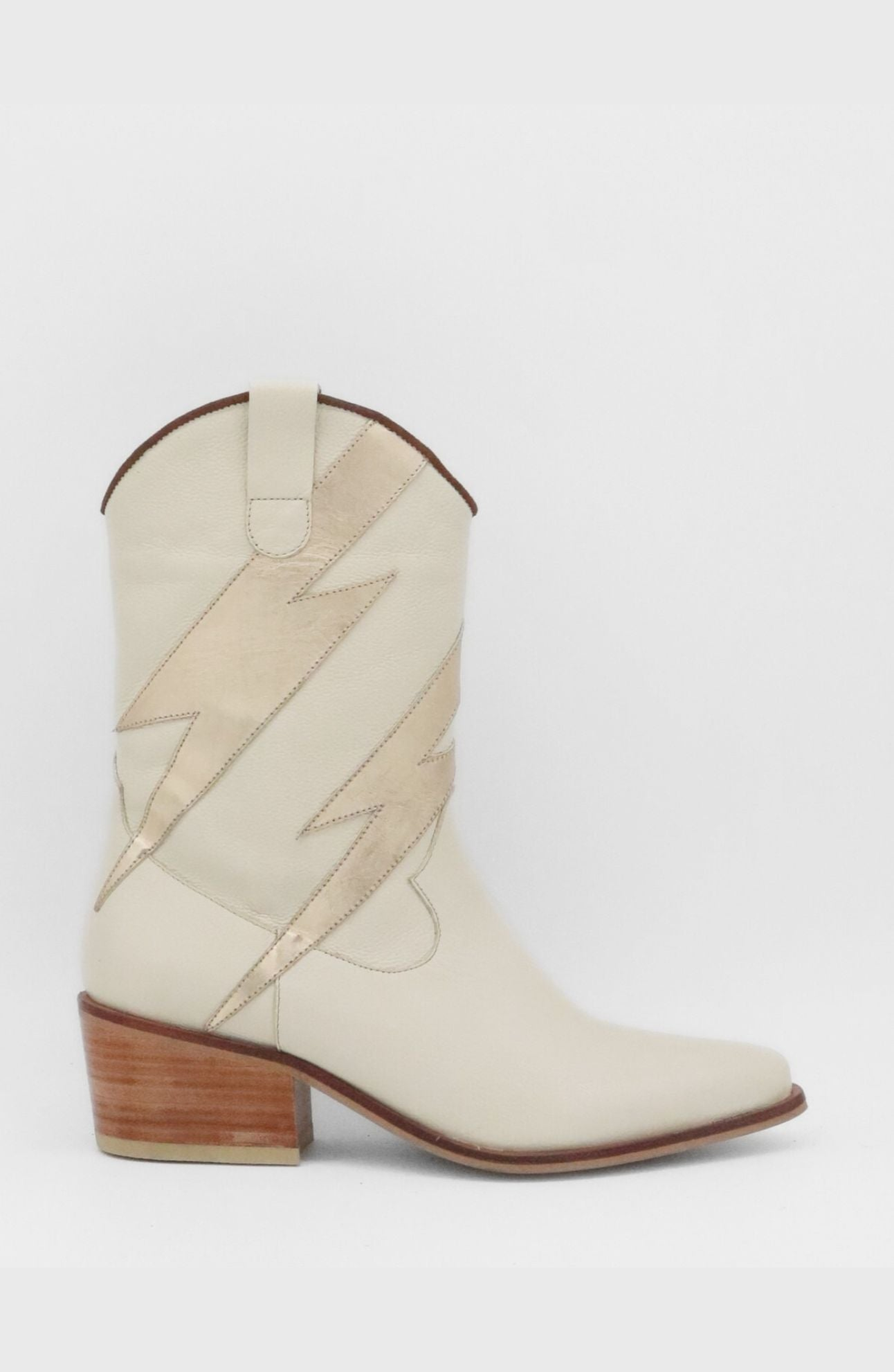 Idol Western Cowboy Boots, Alternate, color, Off White / Gold Metallic