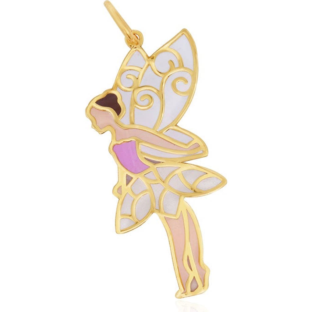 The Lovery Fine Jewelry Pink Enamel Fairy Charm In Gold