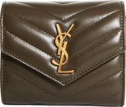 Saint Laurent Monogram Matelassé Leather Trifold Wallet