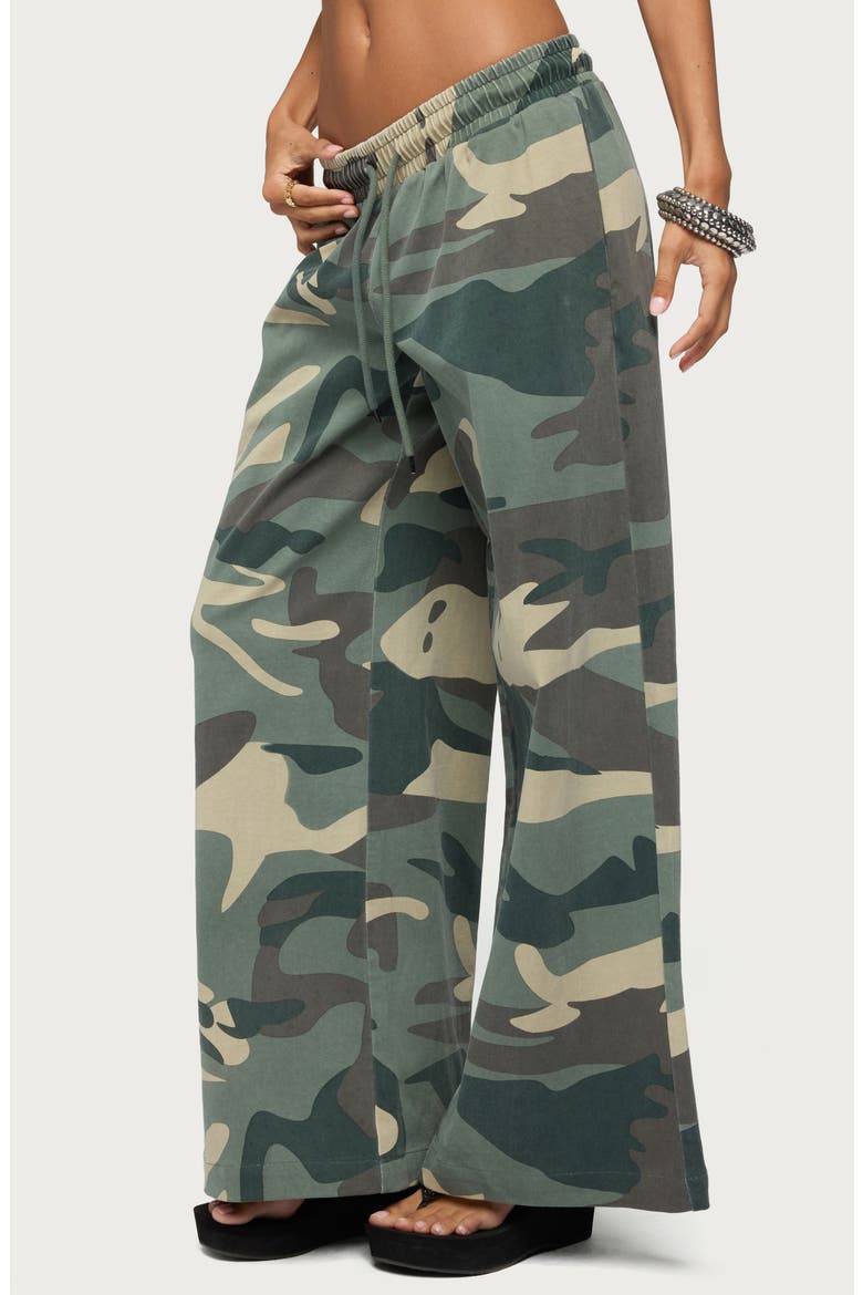 Allen Camo Wide Leg Sweatpants, Alternate, color, OLIVE