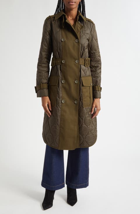Newberry Quilted Mixed Media Coat