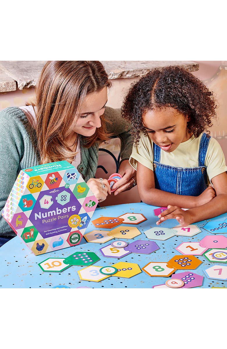 eeBoo Numbers Puzzle Pairs Game, Alternate, color, Multi