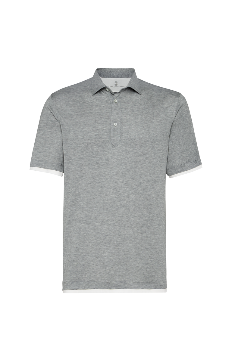 Brunello Cucinelli Jersey polo shirt, Main, color, Grey