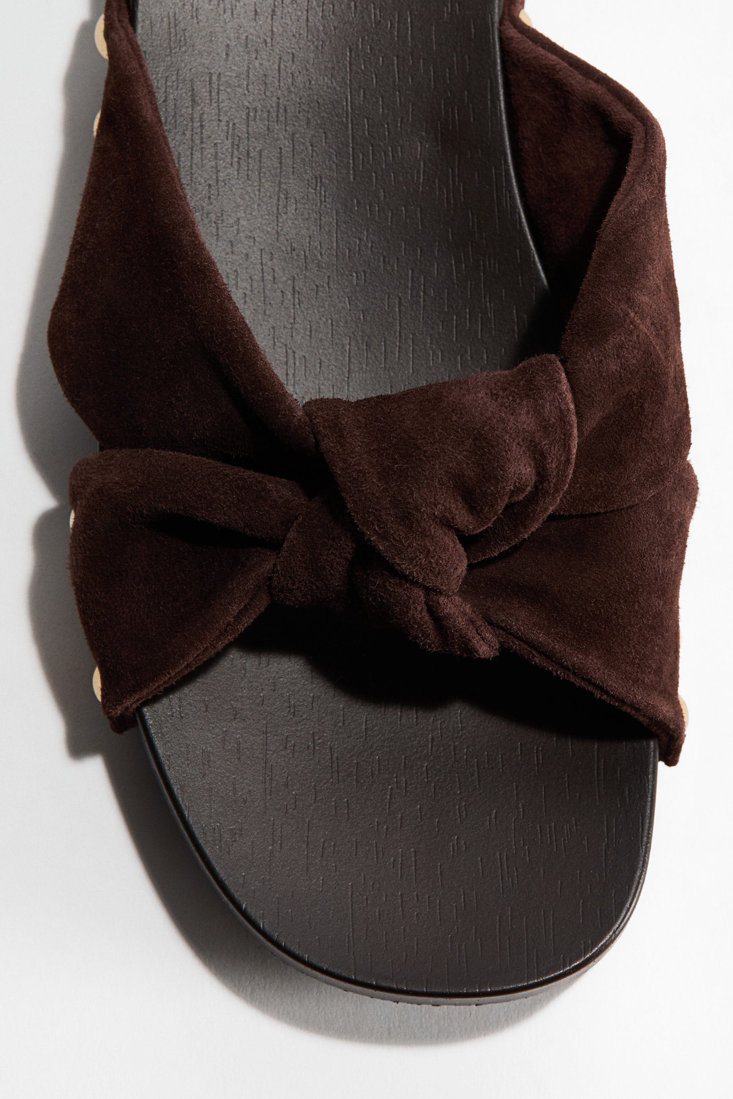 H&M Suede Sandals, Alternate, color, Dark Brown