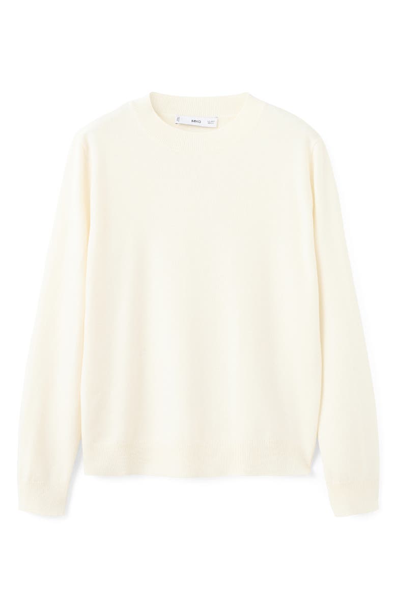 MANGO Crewneck Sweater, Alternate, color, Ecru