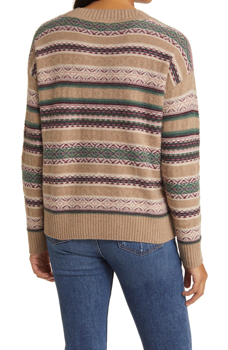 Faherty Highland Fair Isle V-Neck Sweater, Alternate, color, 