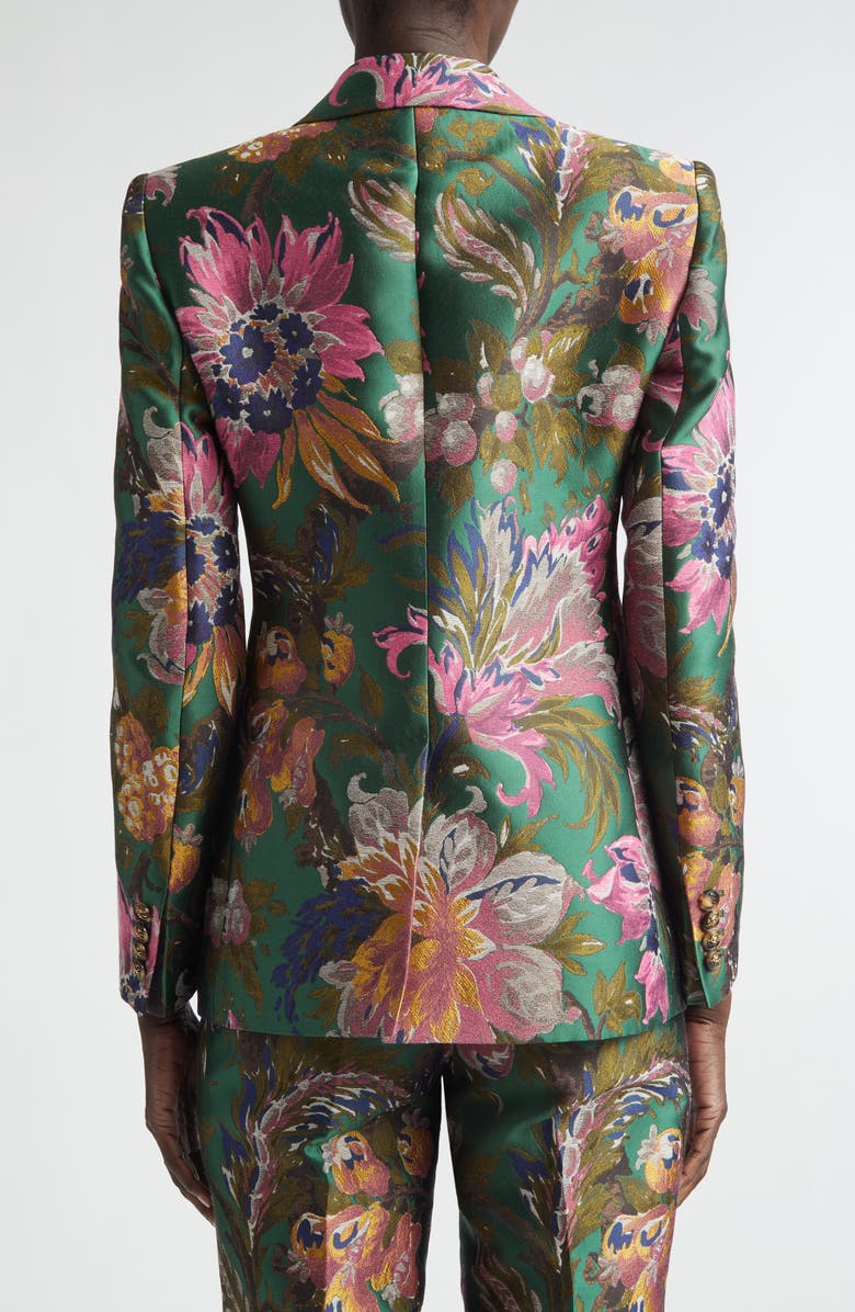 Etro Floral Jacquard Blazer, Alternate, color, Multicol On Green Base