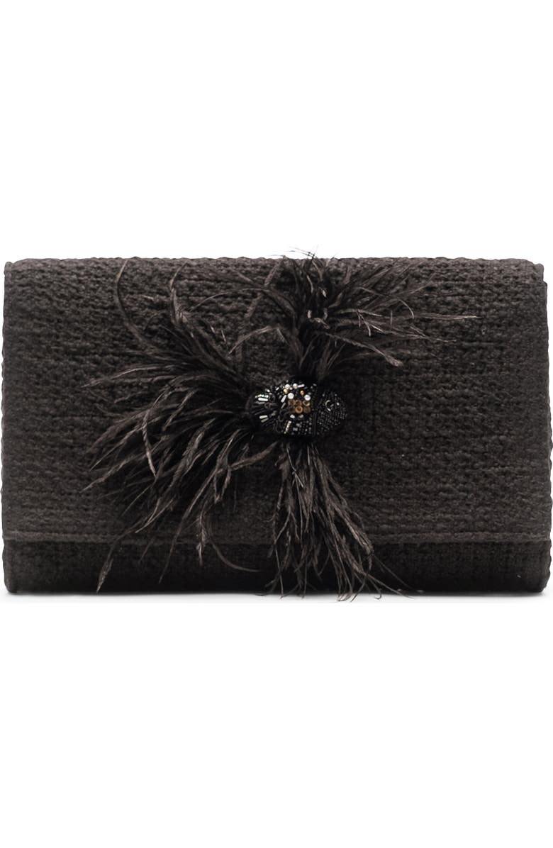 Frances Valentine Betta Boucle Clutch, Main, color, Black