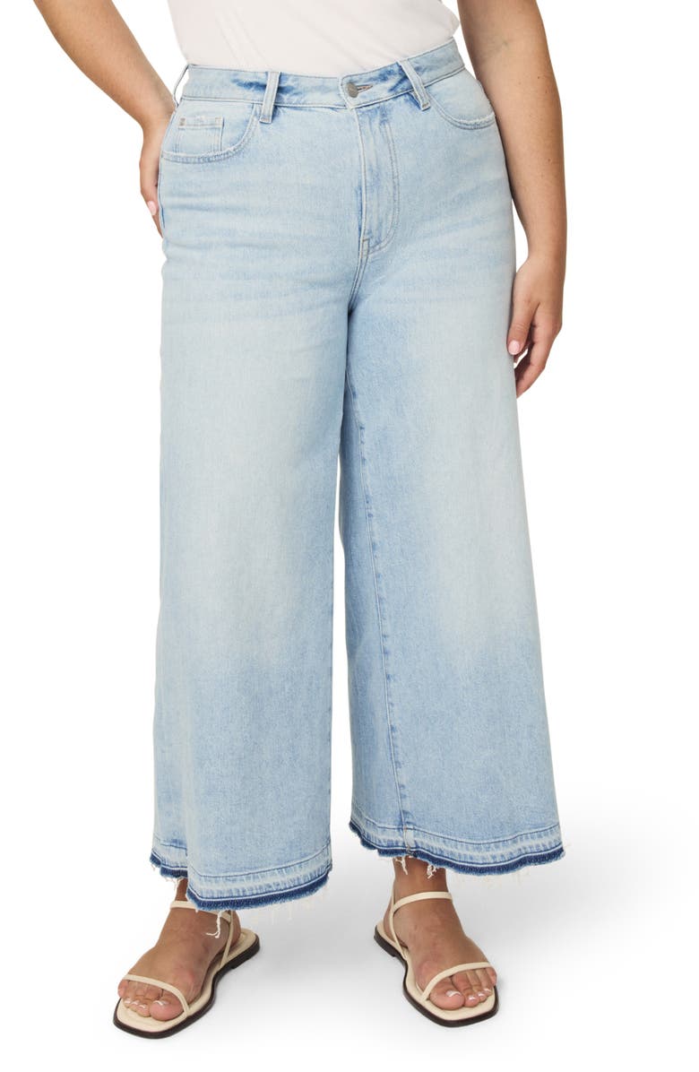 WARP+WEFT ICN Release Hem High Waist Ankle Wide Leg Jeans, Main, color, 