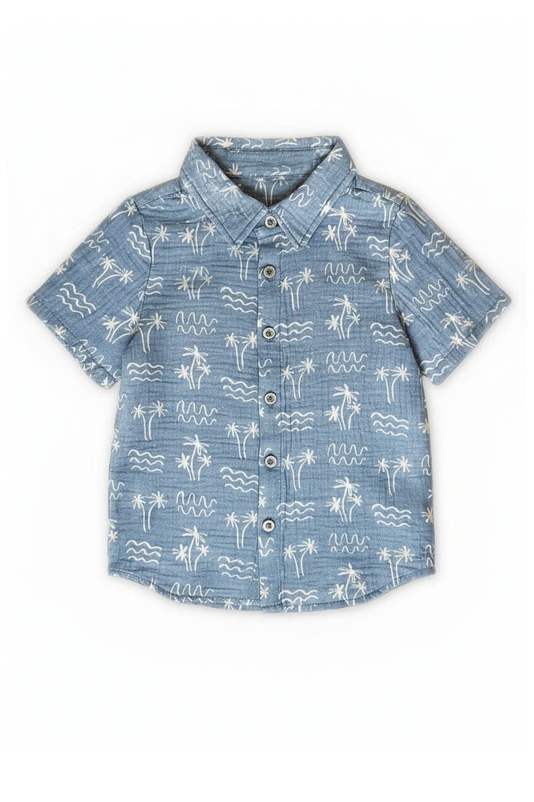Jerry Cotton Short Sleeve Buttondown, Main, color, Denim Blue