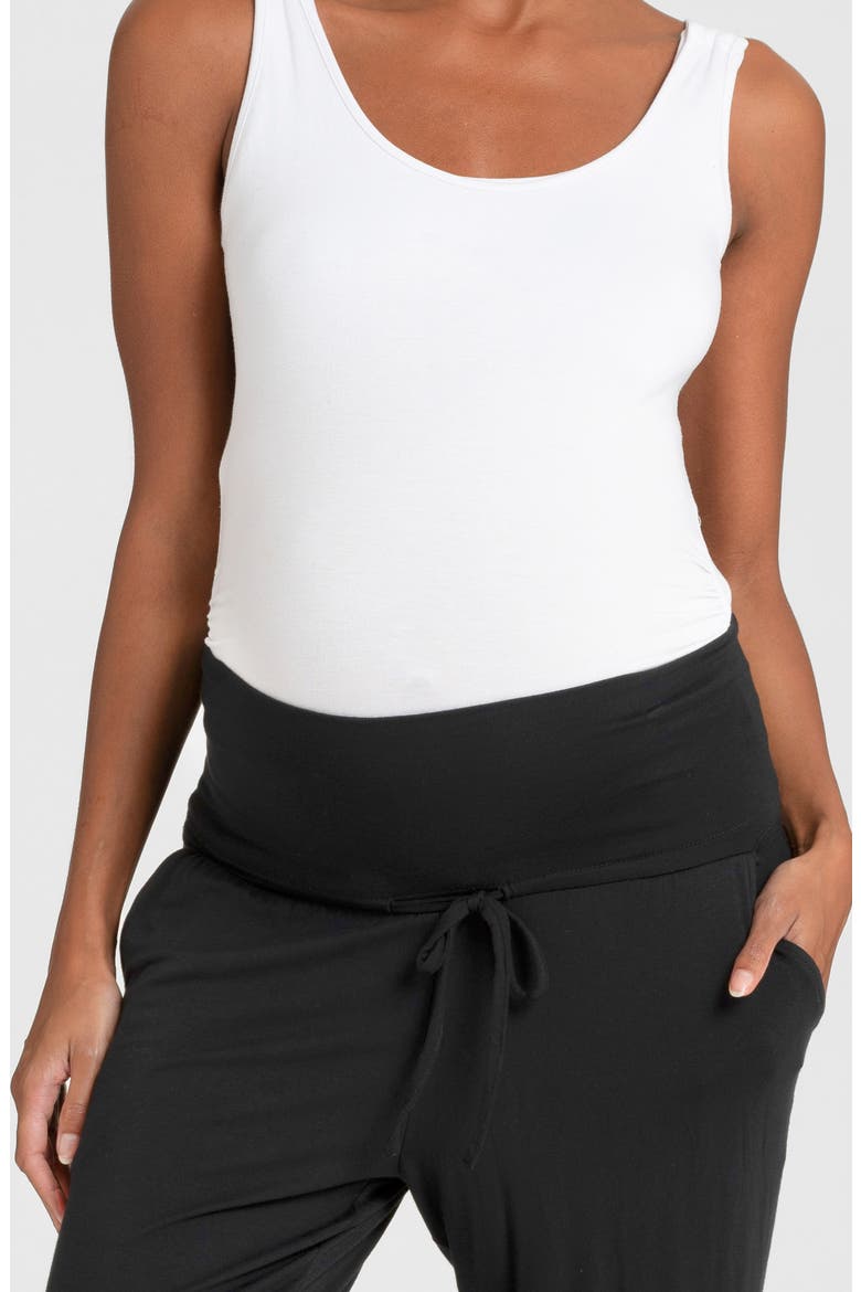 Maternity Joggers, Alternate, color, GREY/ BLACK