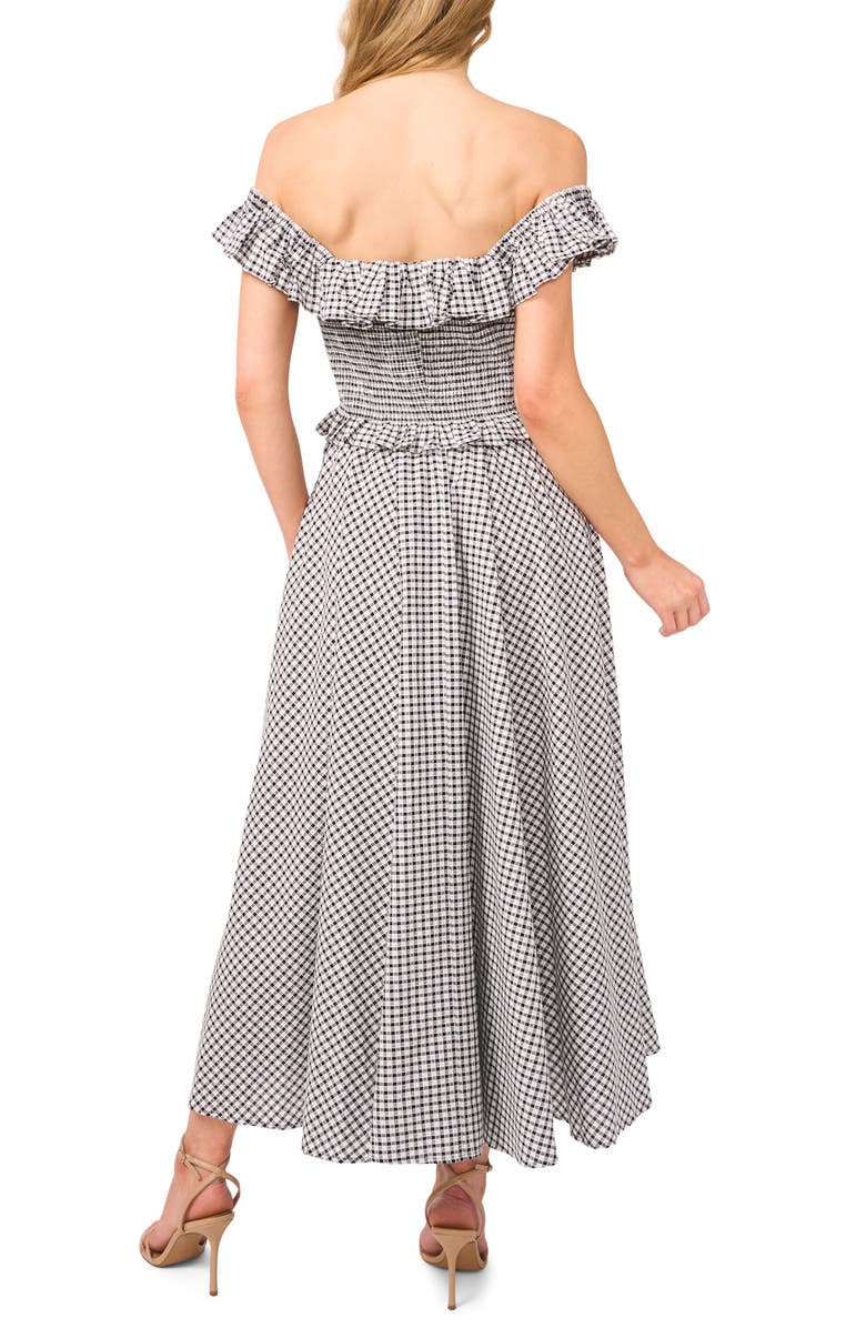 CeCe Gingham Off the Shoulder Cotton Dress, Alternate, color, 