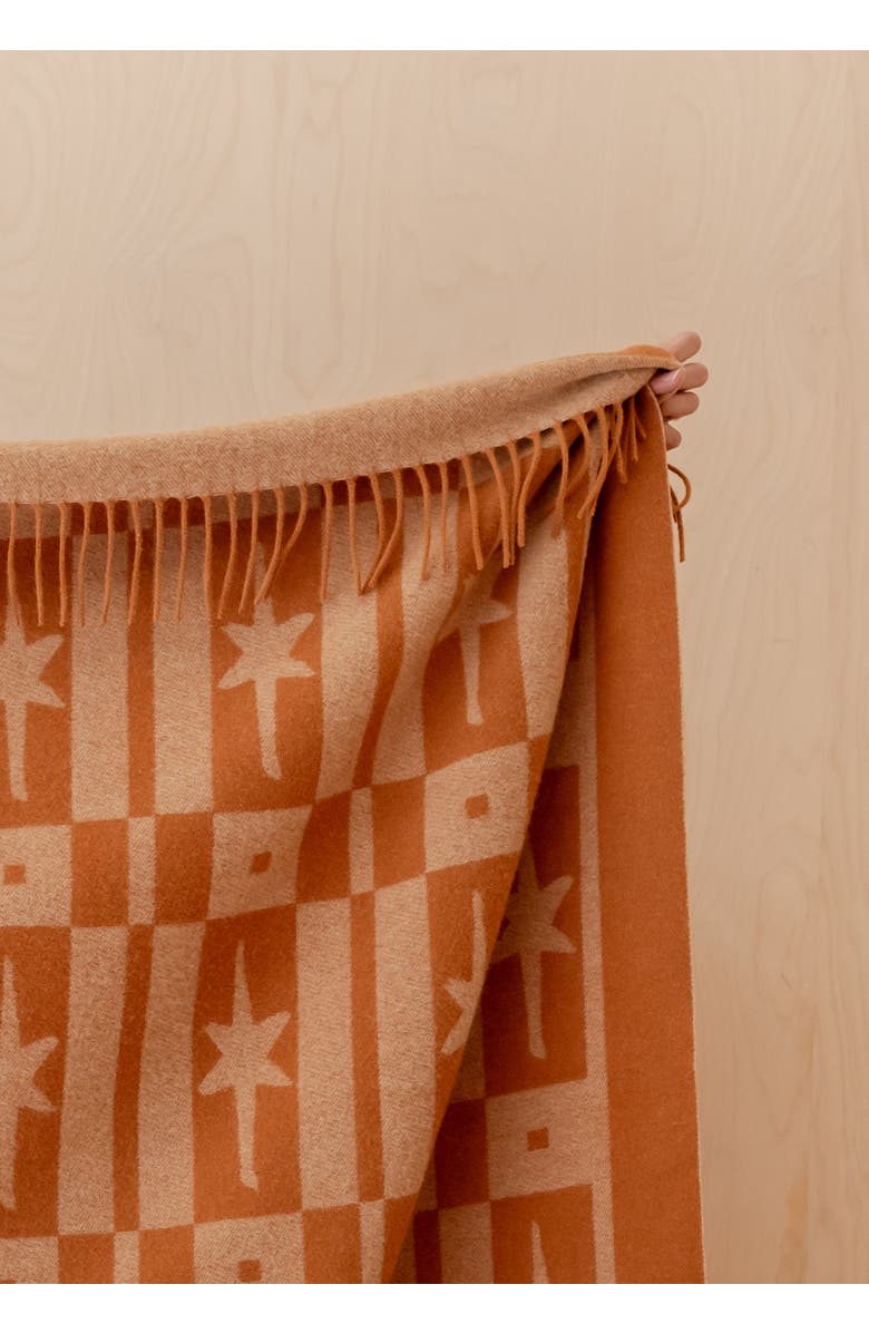 TBCo Lambswool Jaquard Throw Blanket, Alternate, color, Almond Celestial Tile