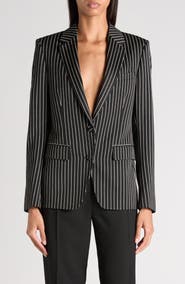 TOM FORD Pinstripe Wool Blend Barathea Jacket