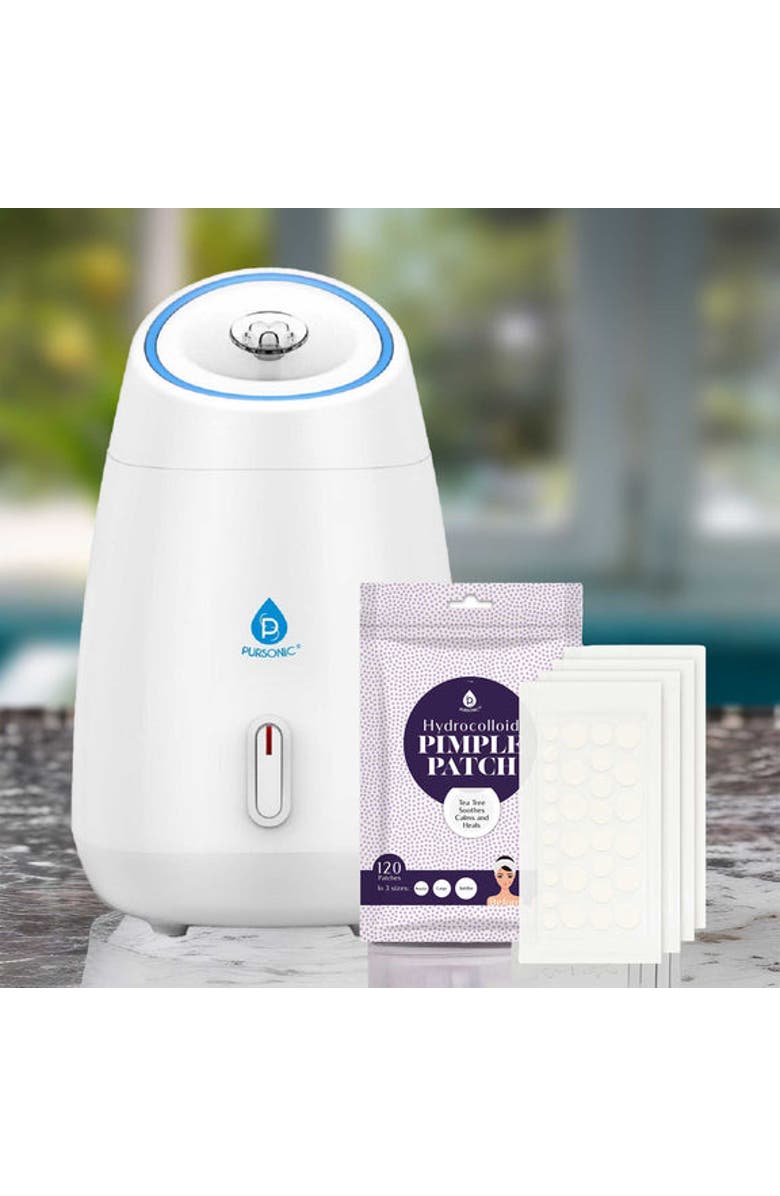 PURSONIC Advanced Facial Steamer & Hydrocolloid Pimple Patch Set, Alternate, color, Multicolor