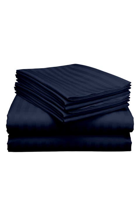 Dobby Stripe Bed Sheet Set
