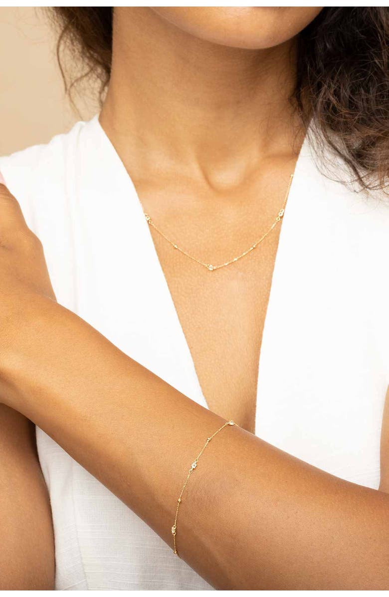 Oradina 14K Yellow Gold Seeing Sparks Bracelet, Alternate, color, Yellow Gold