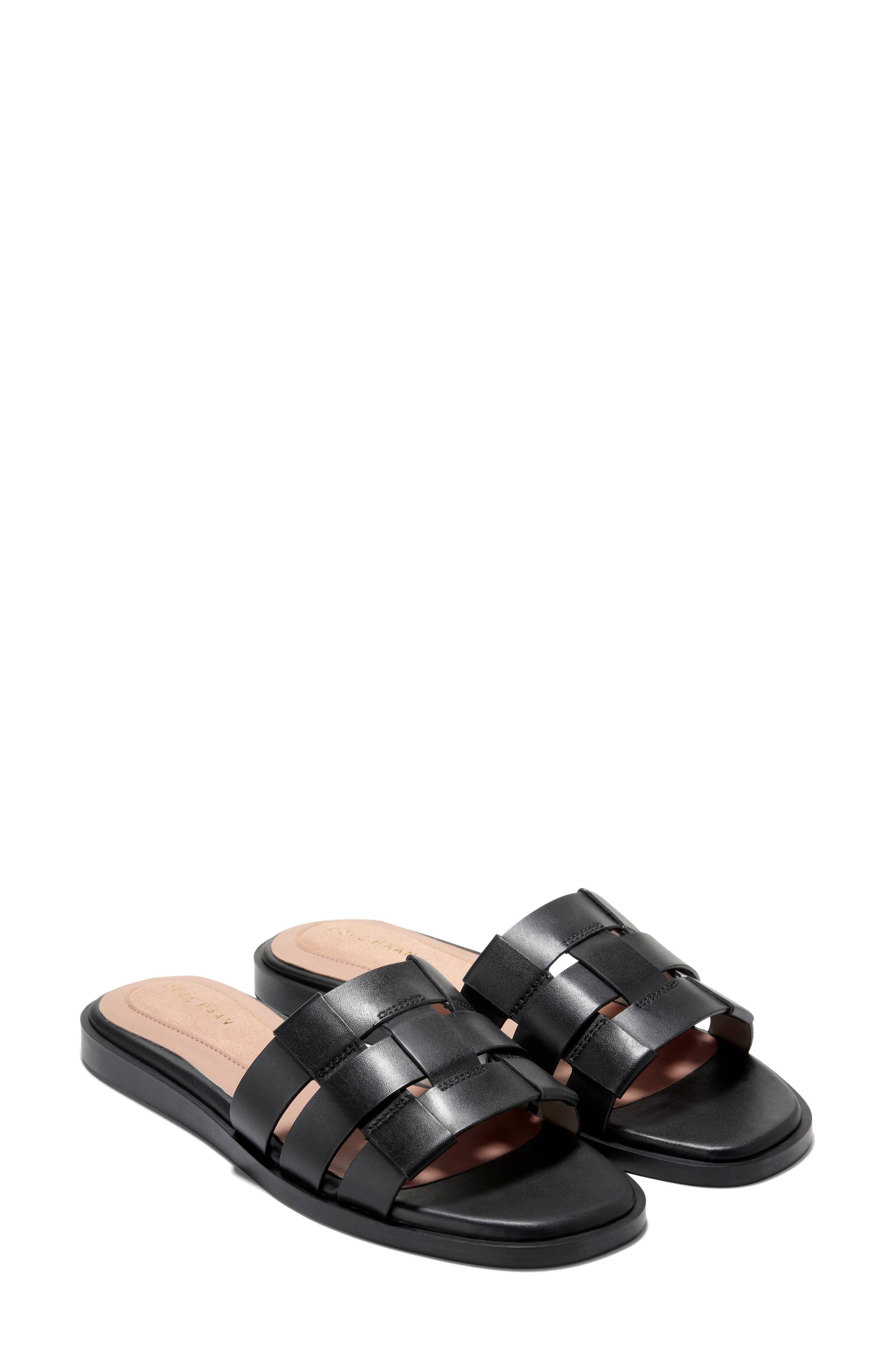 Cole Haan Ensley Go-To Slide Sandal, Alternate, color, Black Leather