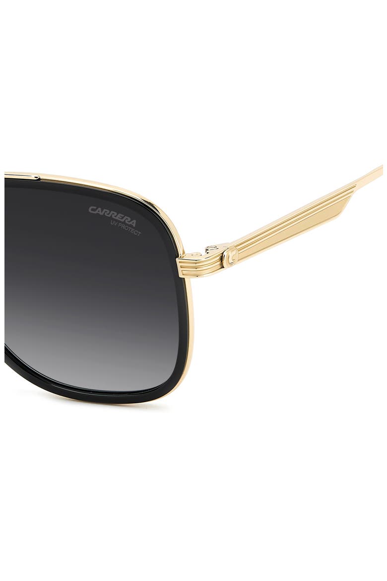 58mm Gradient Pilot Sunglasses, Alternate, color, BLACK/ DARK GREY SF