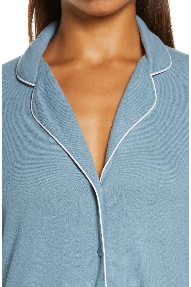 Brushed Hacci Pajamas, Alternate, color, BLUE CITADEL