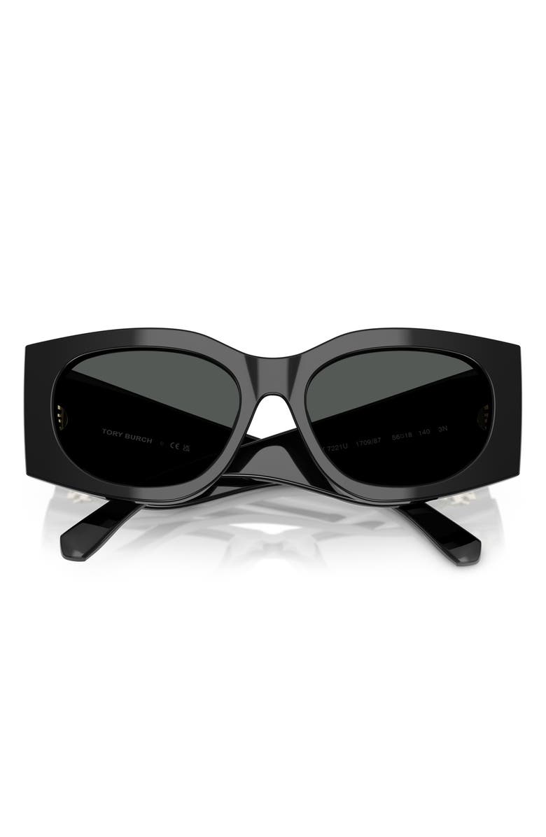 Tory Burch Kira 56mm Rectangular Sunglasses, Alternate, color, 