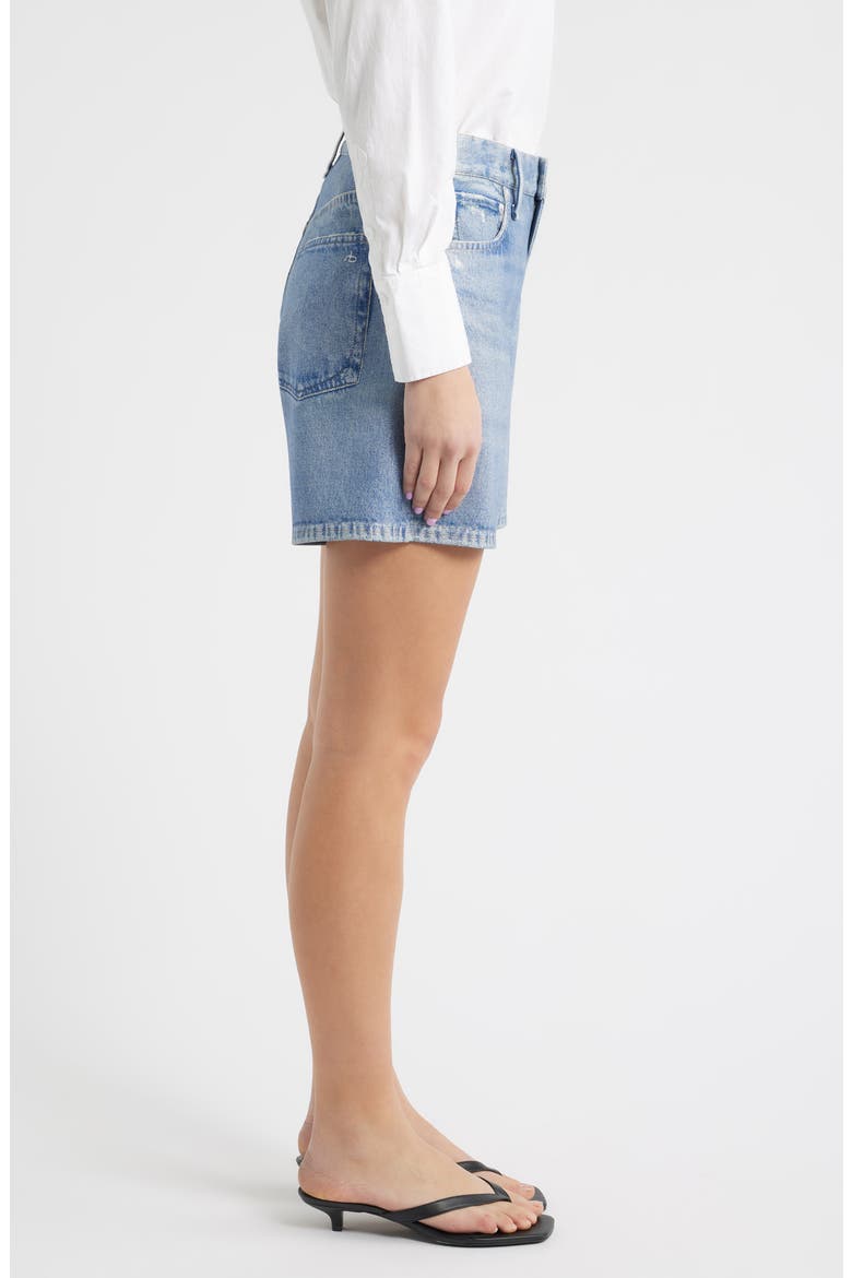 rb Miramar Kaia High Waist Relaxed Fit Faux Denim Ponte Shorts, Alternate, color, ROSEN