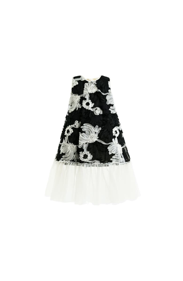 Tulleen Floral Tulle Sleeveless Dress, Main, color, Black