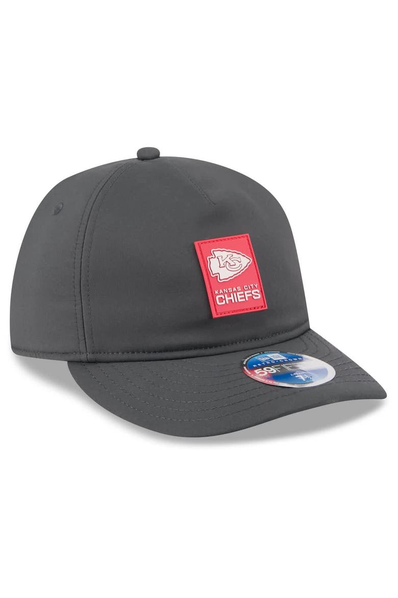 Men's New Era Charcoal Kansas City Chiefs 2025 Sideline Cold Weather Retro Crown 59FIFTY Fitted Hat, Alternate, color, Charcoal