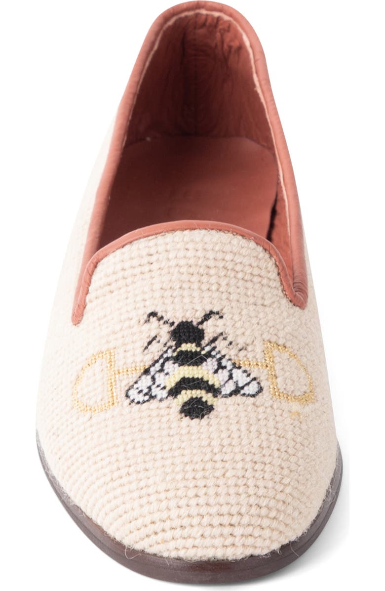 ByPaige Needlepoint Bee Flat, Alternate, color, Tan
