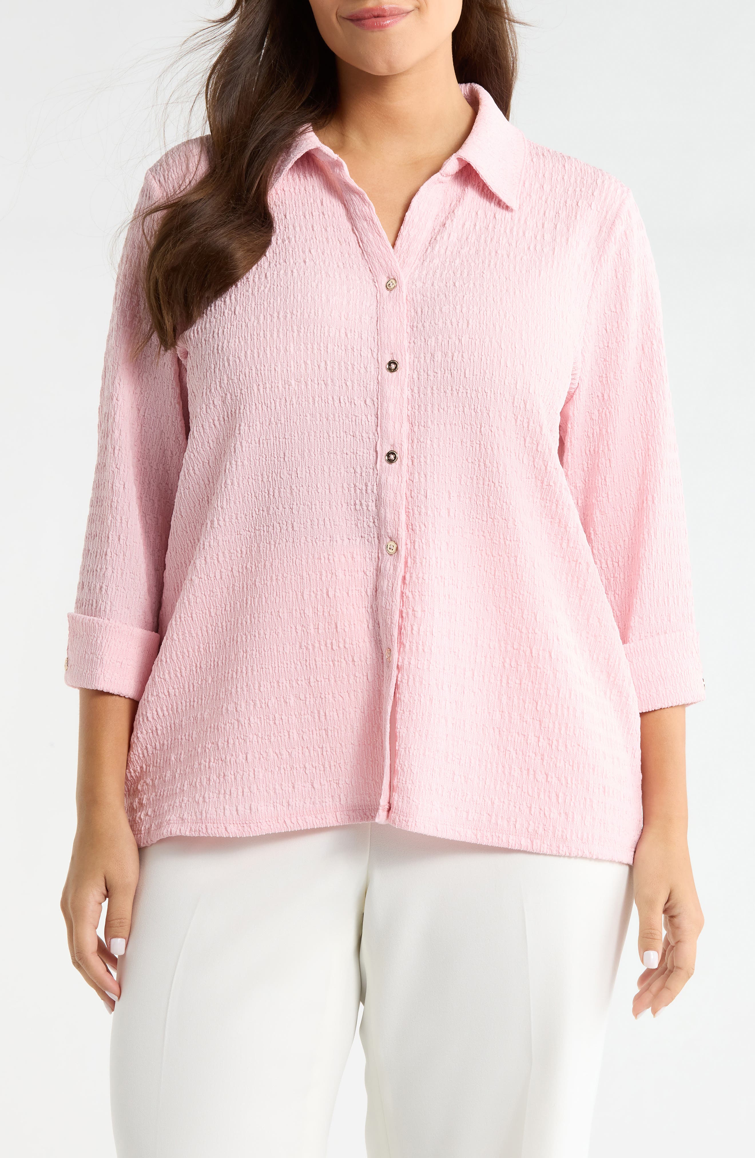 Ridge Knit Button-Up Shirt - image 3