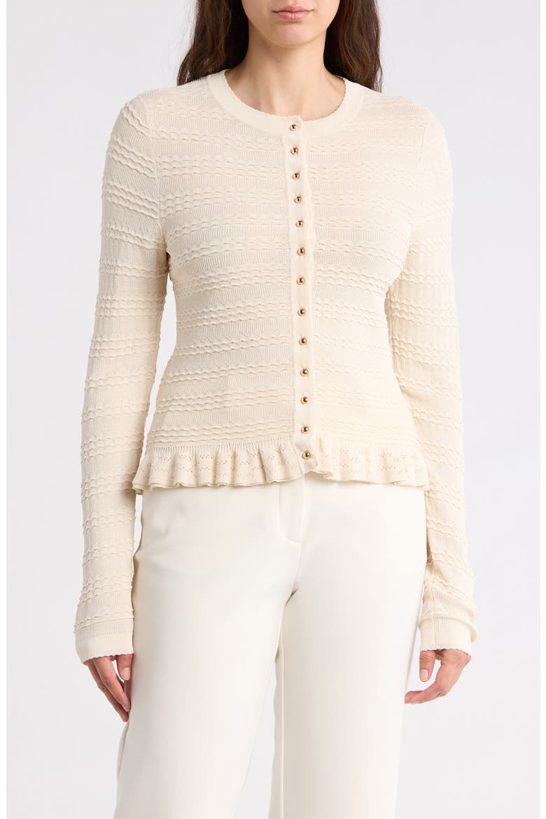 Crewneck Button-Up Cardigan, Main, color, CREAM