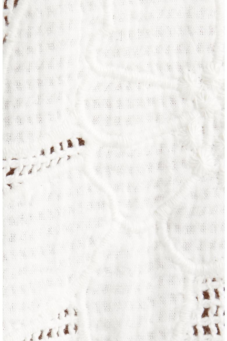 White Flower Linen Cover-Up Shirt, Alternate, color, WHITE