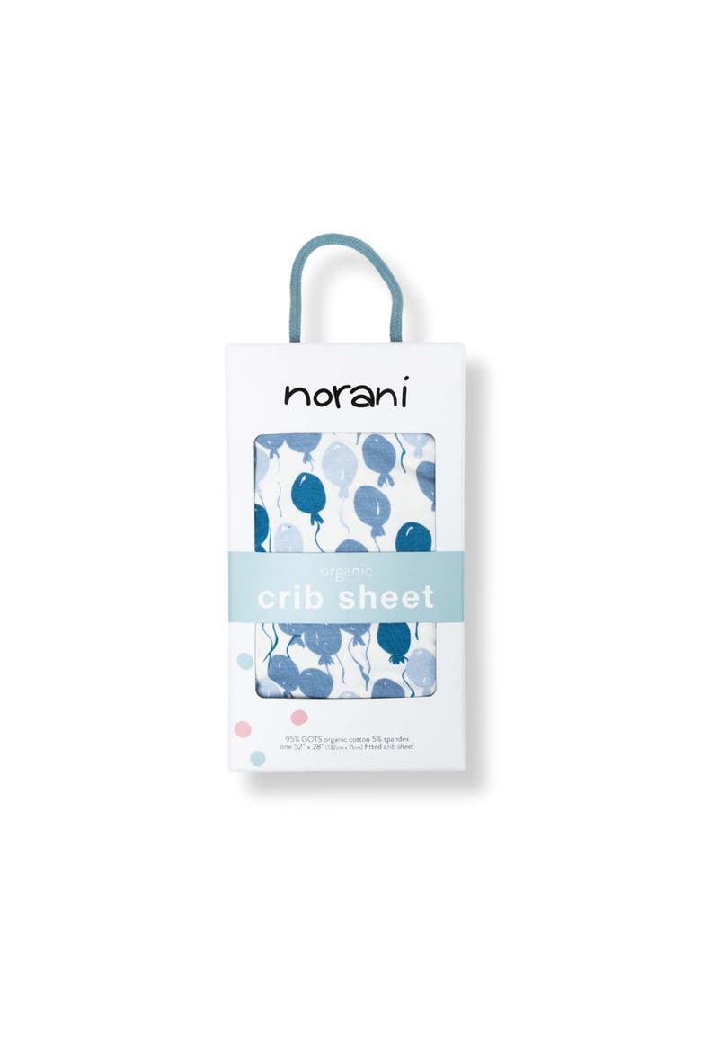 Organic Fitted Crib Sheet, Alternate, color, Blue Balloons