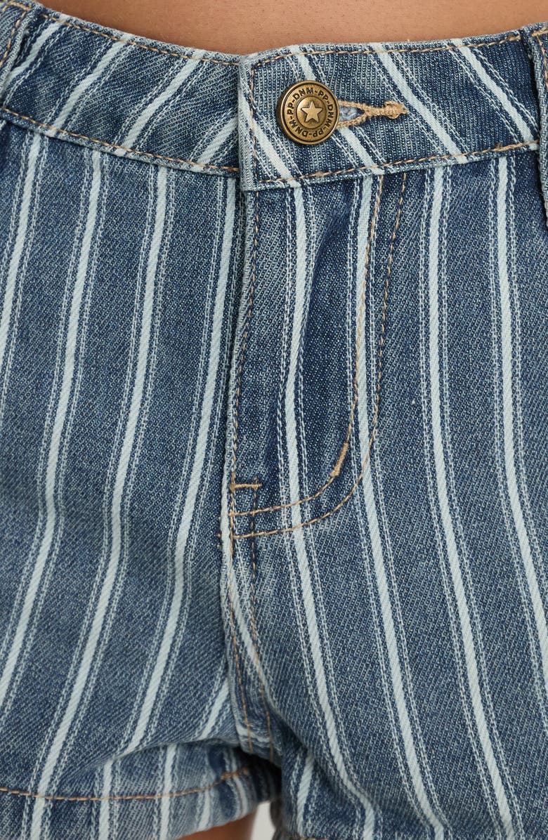 Princess Polly Dreamful Stripe Low Rise Denim Shorts, Alternate, color,