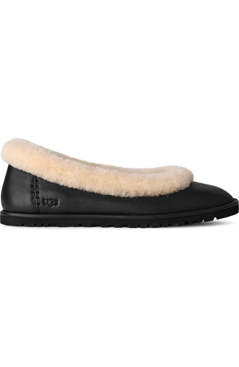UGG<sup>®</sup> Zora Genuine Shearling Trim Ballet Flat, Alternate, color,