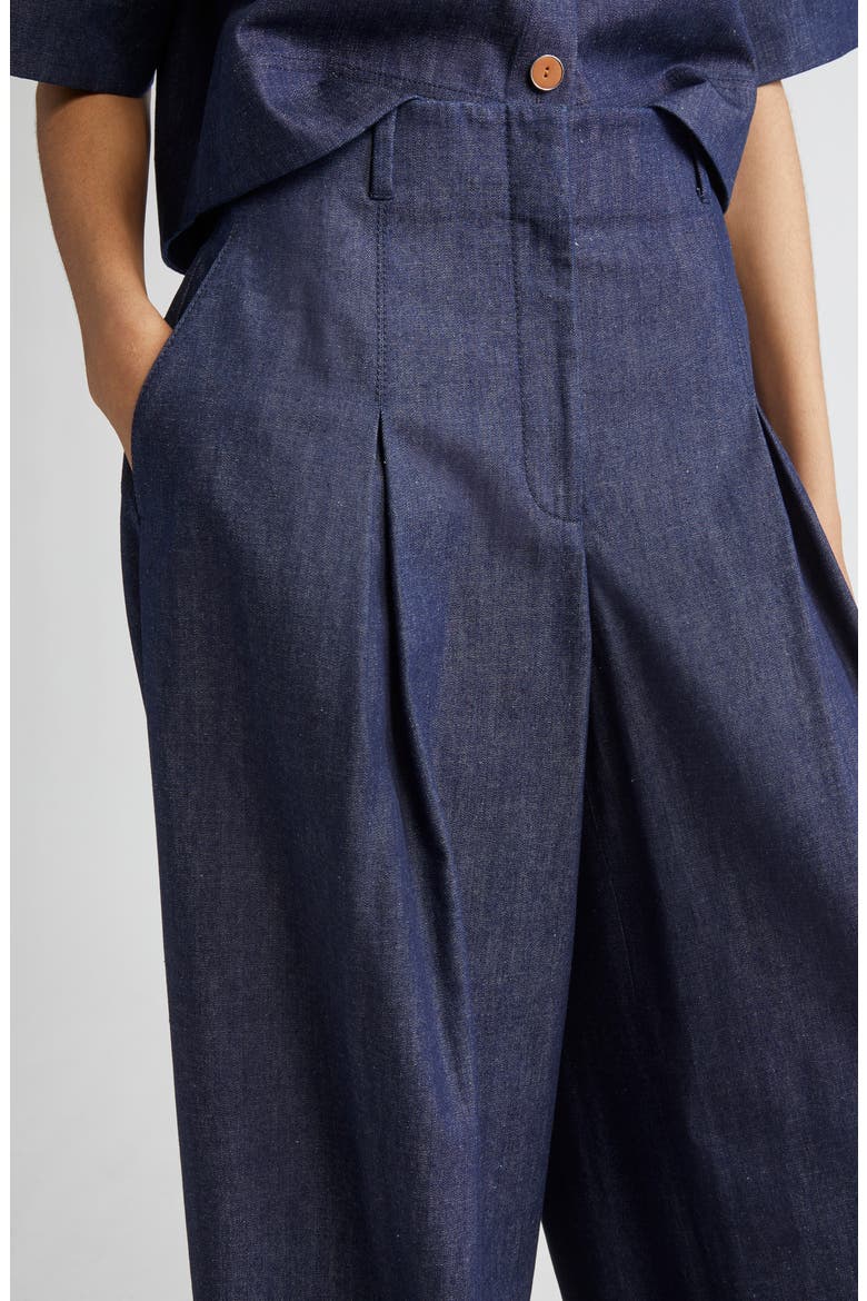 Warren Inverted Pleat Wide Leg Jeans, Alternate, color, INDIGO