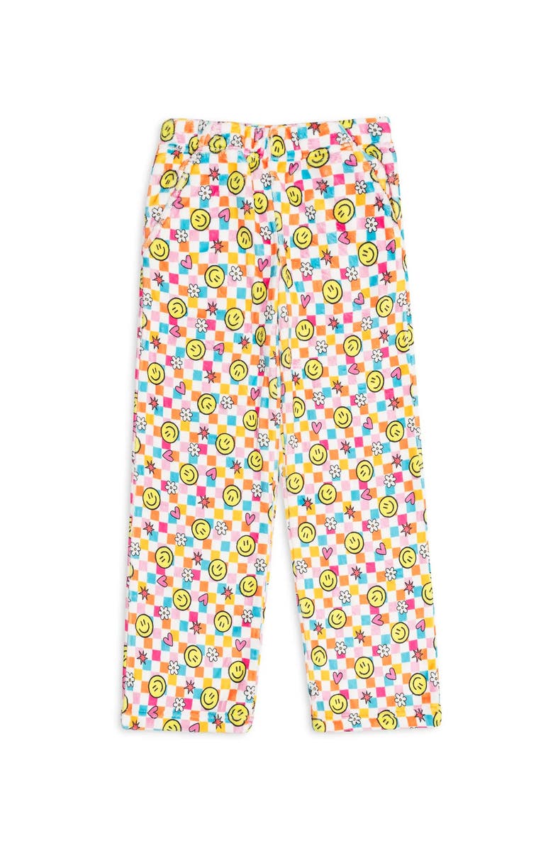 Preppy Goose Plush Retro Smiley loungewear pant, Main, color, Multicolor