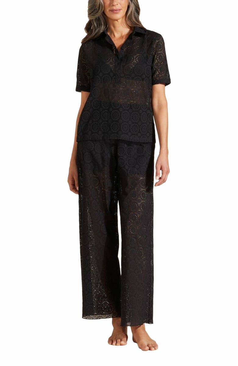 Vilebrequin Women's Broderies Anglaises Cotton Polo, Main, color, Noir