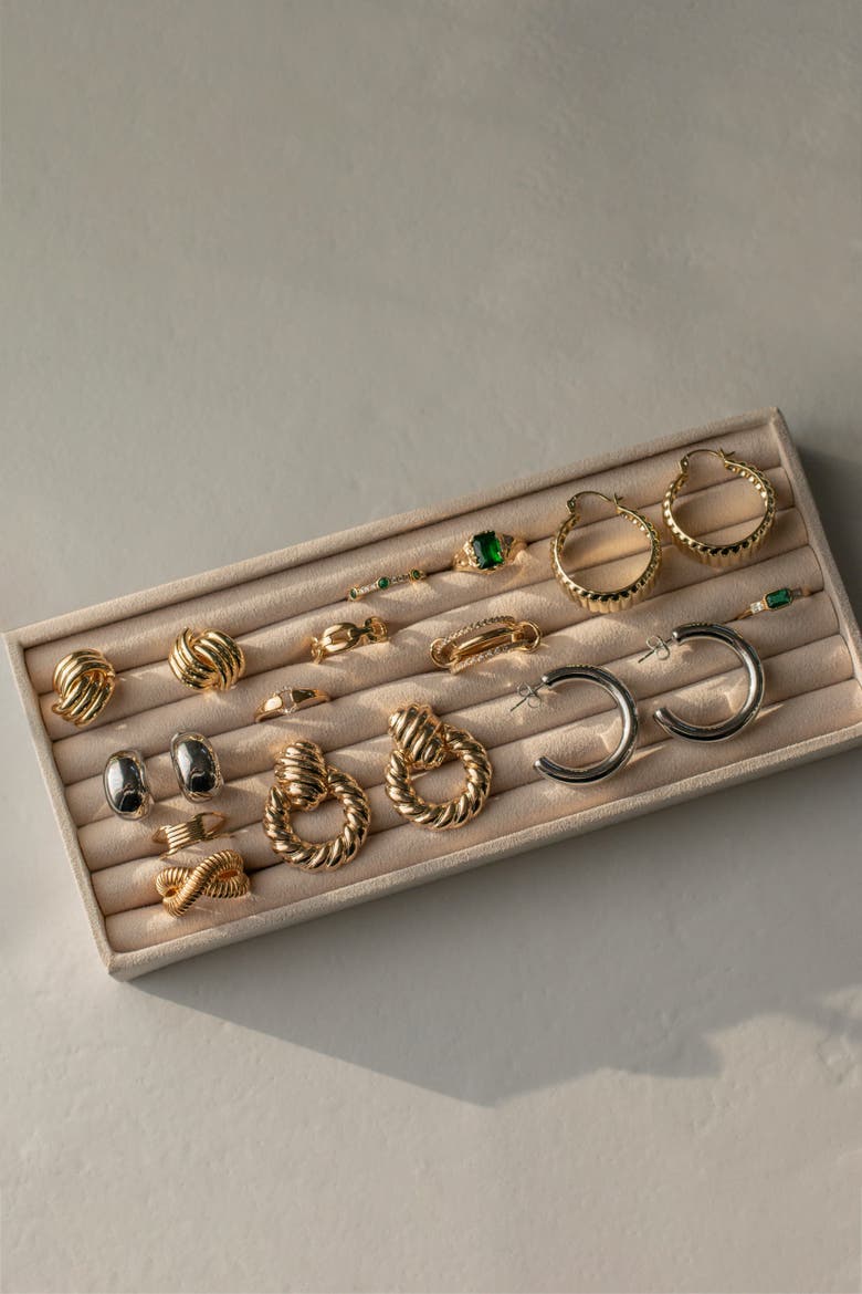Knot Earrings, Alternate, color, Gold