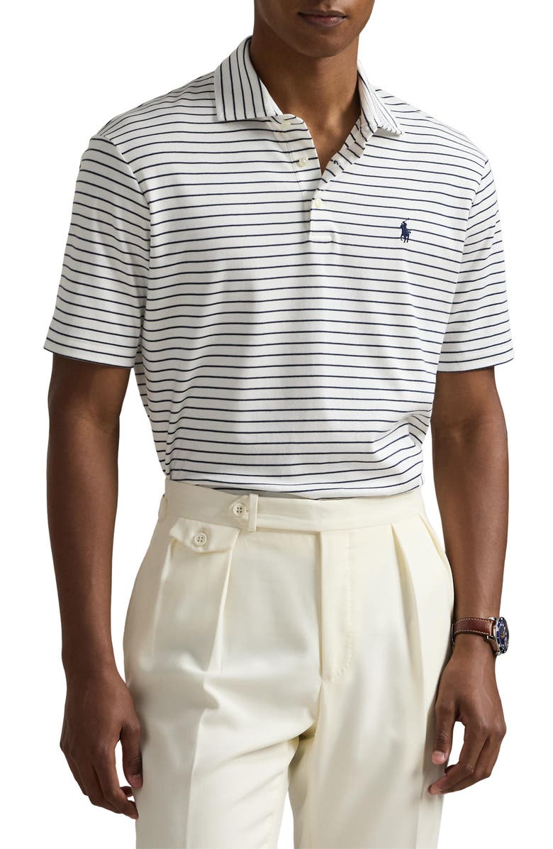 Polo Ralph Lauren Classic Fit Stripe Cotton Polo, Main, color, 