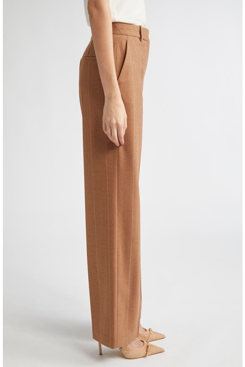Pinstripe Wool Straight Leg Pants, Alternate, color, 157 COGNAC