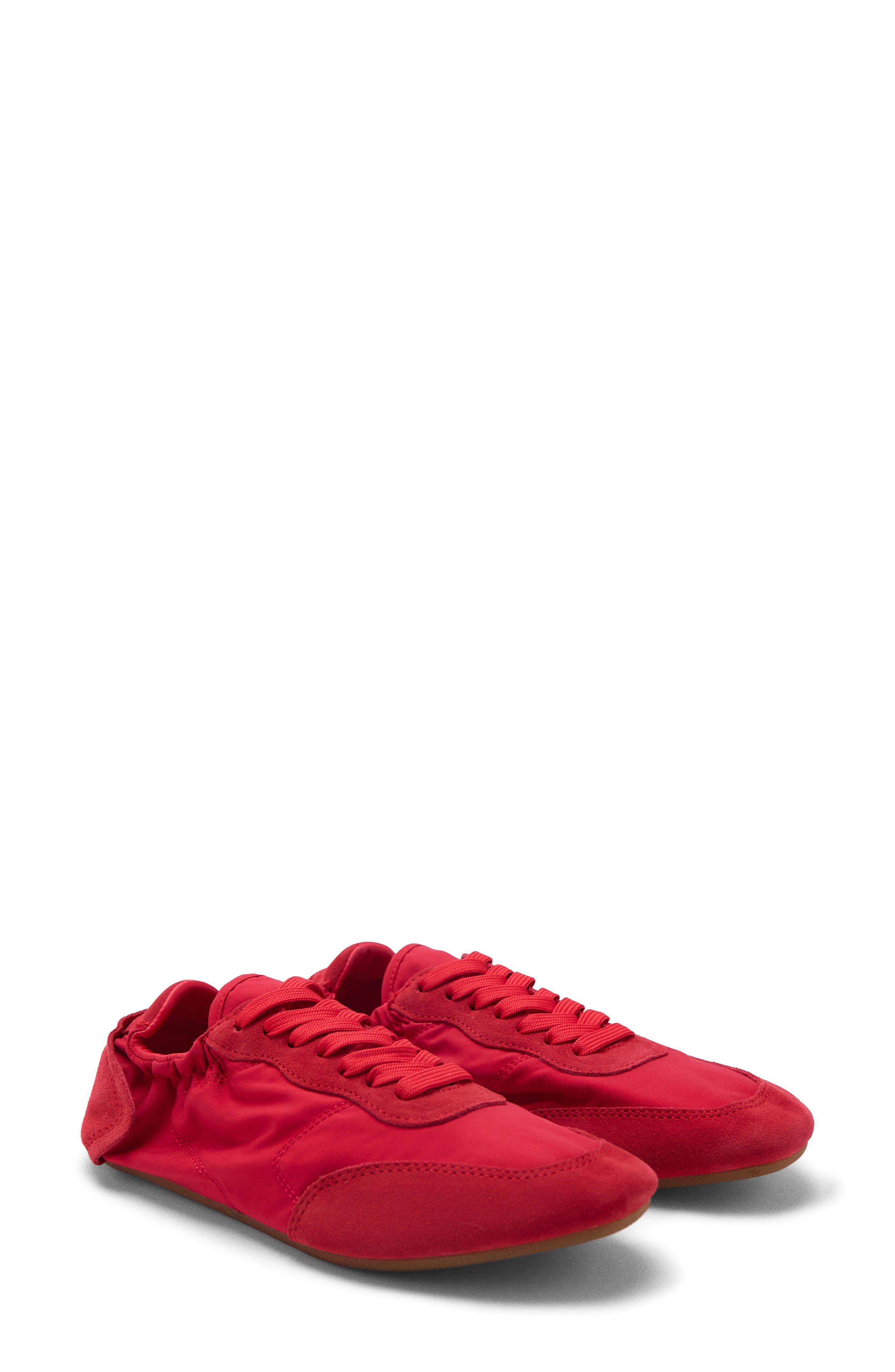 Leather Sneaker, Main, color, RED