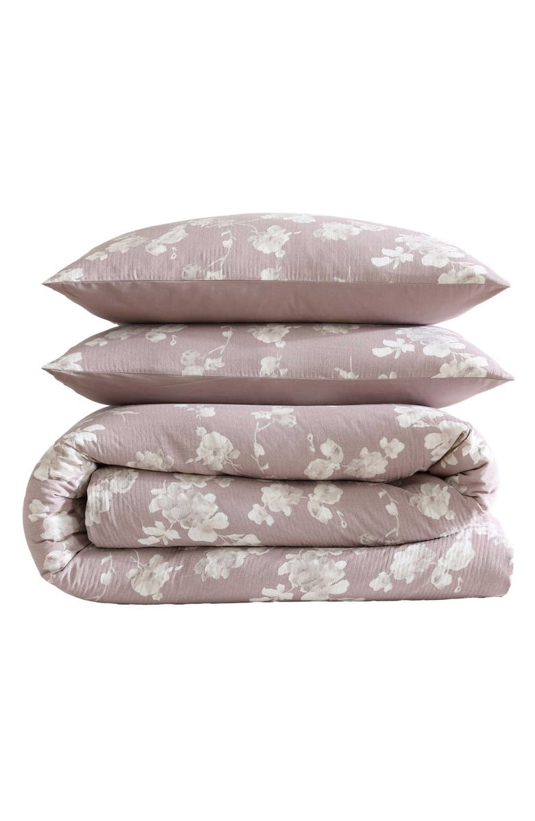 Calvin Klein Home Eternity Floral Reversible Cotton Gauze Comforter Cover & Shams Set, Main, color, Open Lt-Pastel Pink