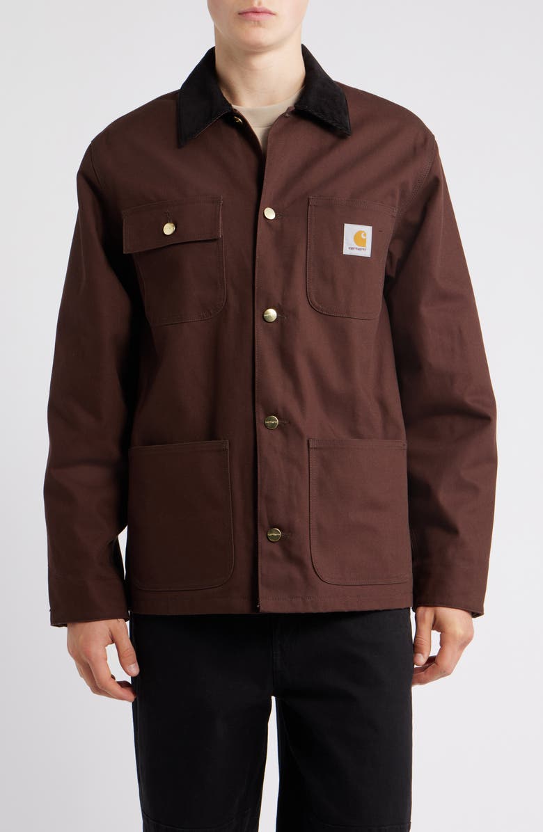 Carhartt Work In Progress Michigan Water Repellent Coat, Alternate, color, Tobacco / Black Rigid