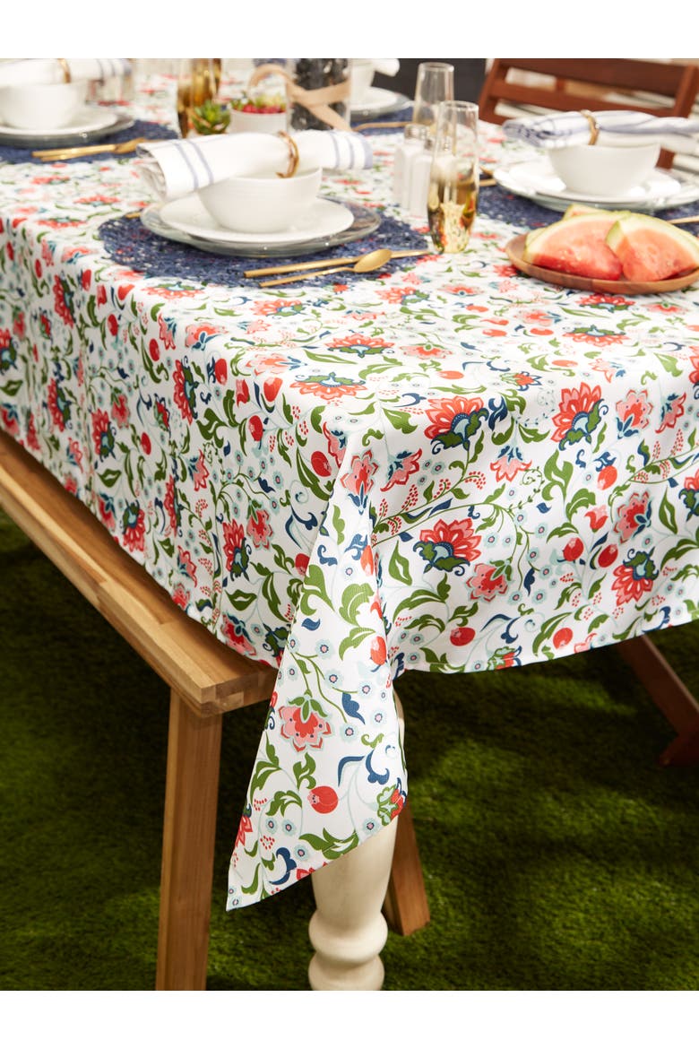 Outdoor Printed Tablecloth 60x84, Alternate, color, Garden Floral