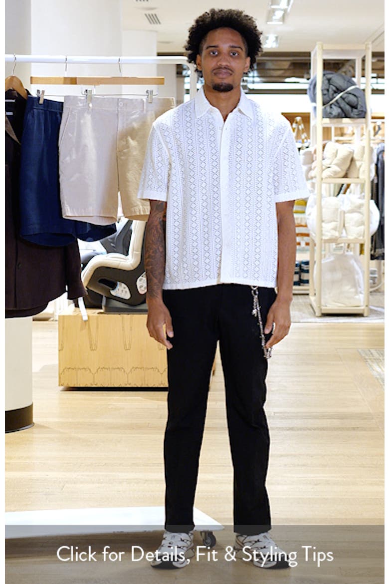 Boxy Lace Short Sleeve Button-Up Shirt video