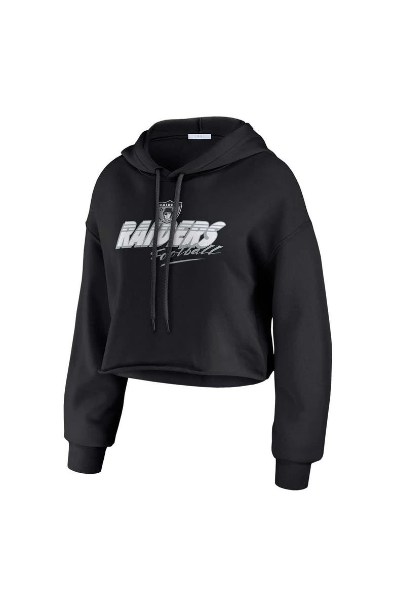 WEAR by Erin Andrews Women's WEAR by Erin Andrews Black Las Vegas Raiders Prime Cropped Pullover Hoodie, Alternate, color, Black