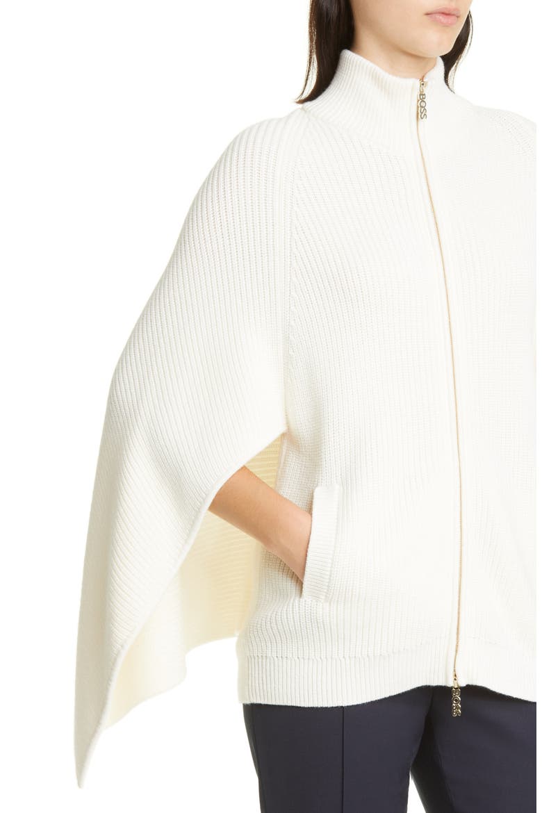 Leilane Cape Sleeve Wool Blend Cardigan, Alternate, color, OPEN WHT